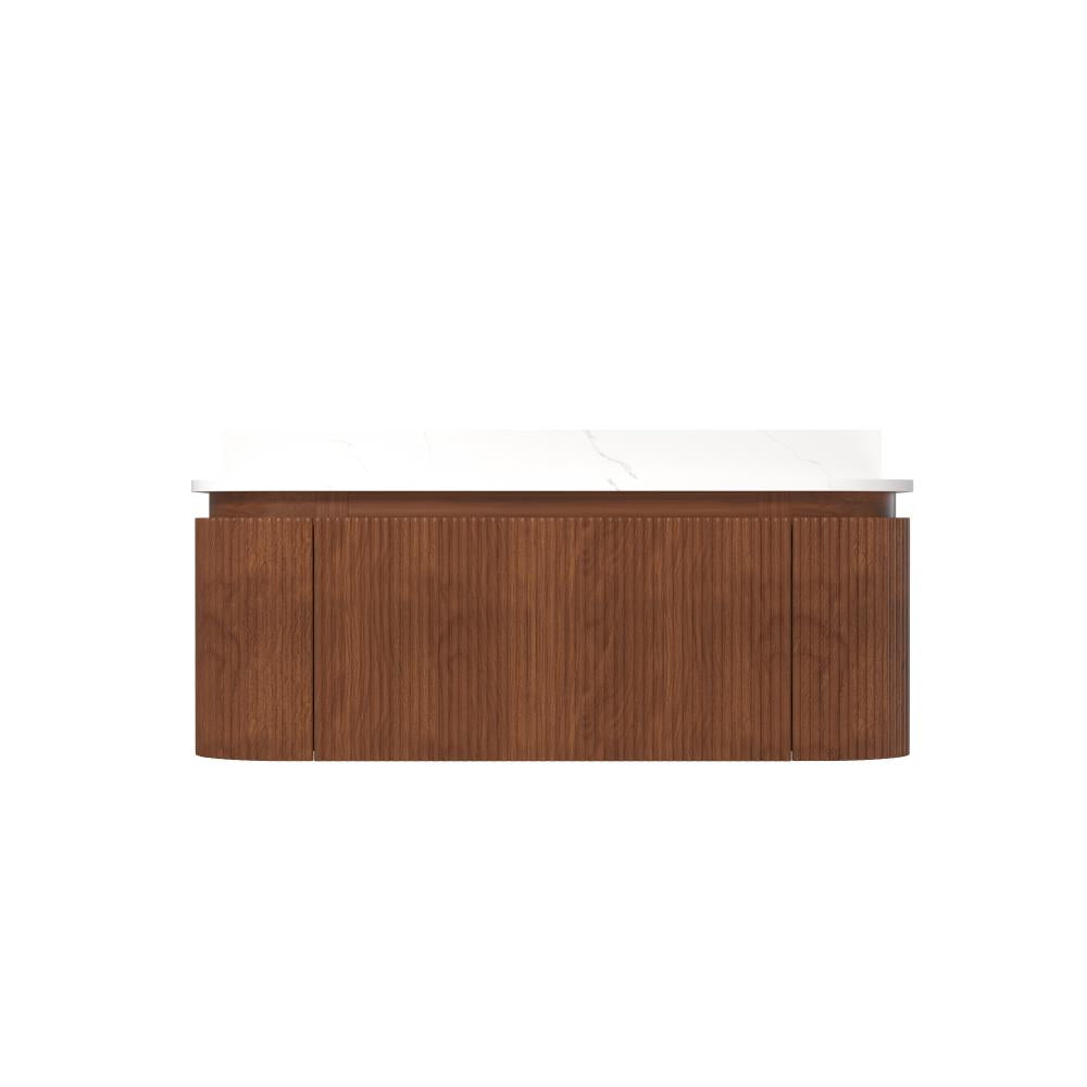 Cove 48" Wall-Mounted Single Sink Bathroom Vanity with Curved Fluted Design