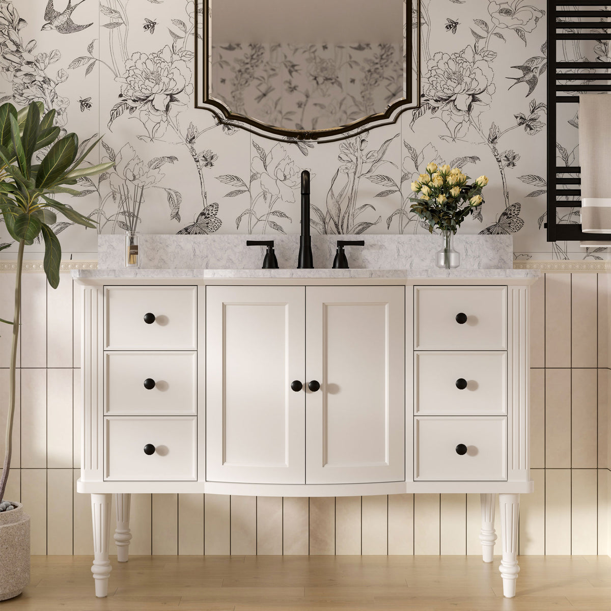 Elara 48" Freestanding Single Vanity Cabinets with Adjustable Legs