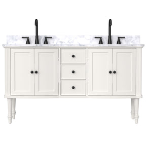 Elara 60" Freestanding Double Vanity Cabinets with Adjustable Legs