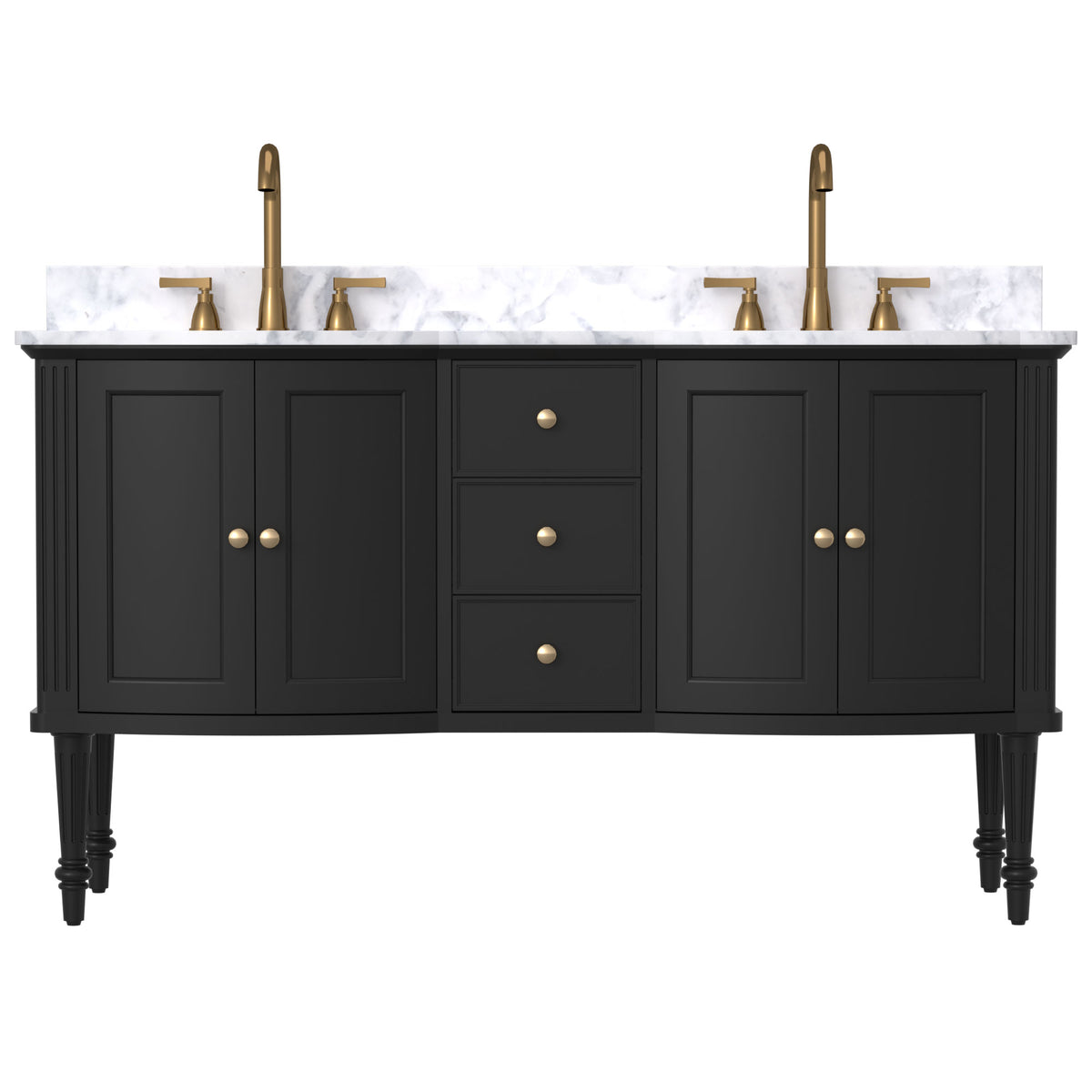 Elara 60" Freestanding Double Vanity Cabinets with Adjustable Legs