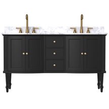 Elara 60" Freestanding Double Vanity Cabinets with Adjustable Legs