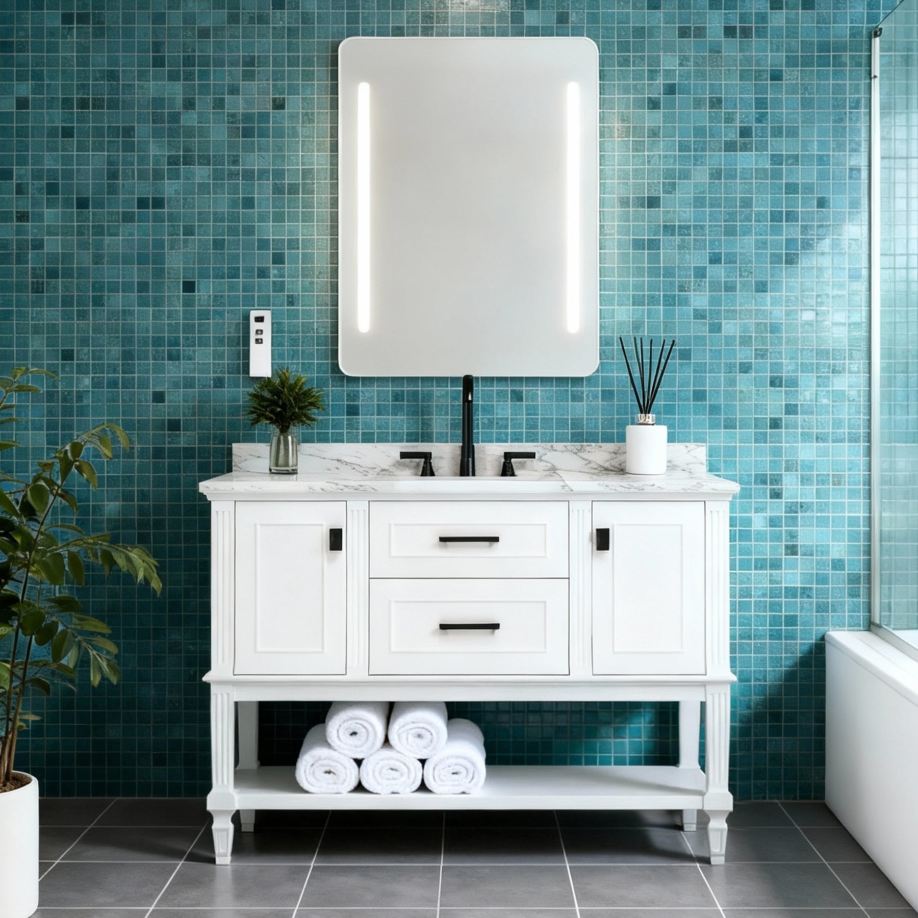 M407B 24" Motorized Accessible LED Mirror with Remote Control