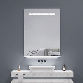 M431C 24" Rectangular LED Mirror with PMMA Luminous Shelf & Bluetooth