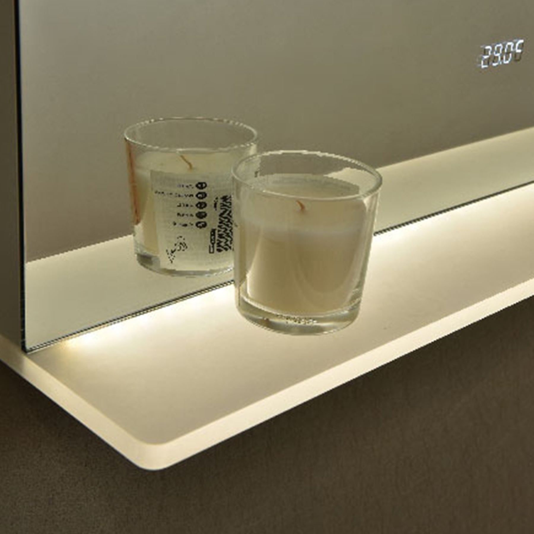 M431C 24" Rectangular LED Mirror with PMMA Luminous Shelf & Bluetooth