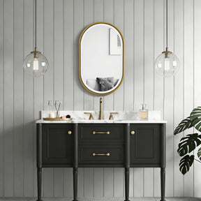 M712 20" Rectangular Dual-Rotating LED Mirror in PVD Gold Aluminum Frame