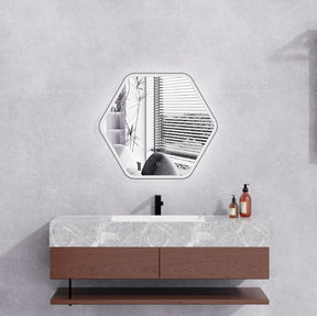 M713 26" Rectangular Edge-Accent LED Mirror in Black Silk Print