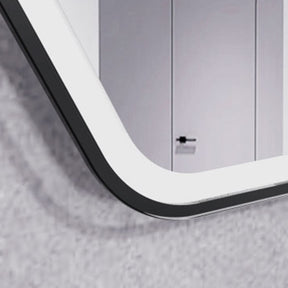 M713 26" Rectangular Edge-Accent LED Mirror in Black Silk Print