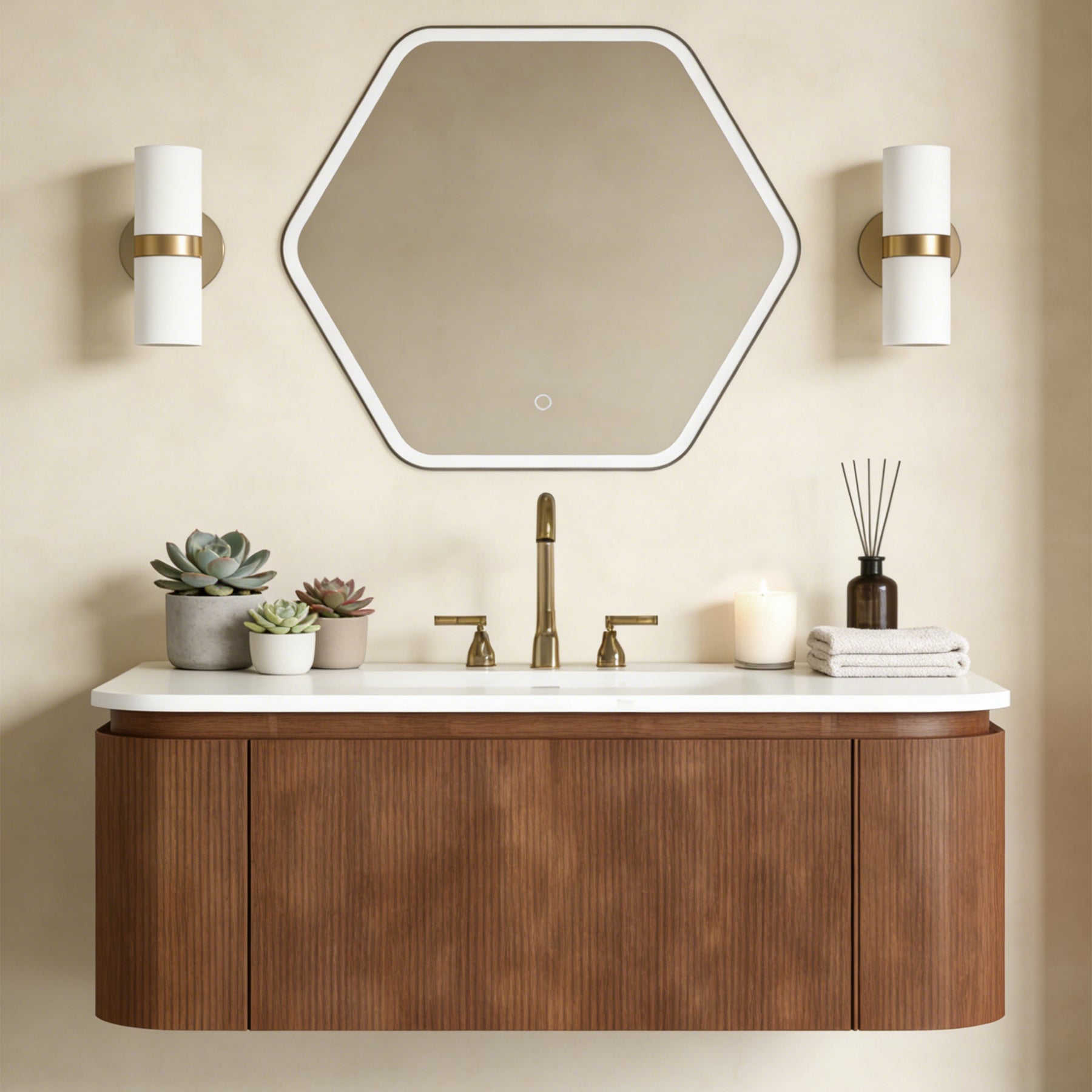 M713 26" Rectangular Edge-Accent LED Mirror in Black Silk Print