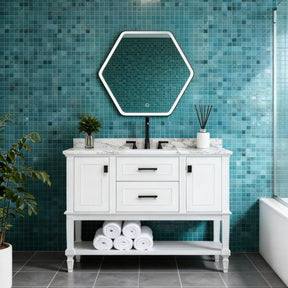 M713 26" Rectangular Edge-Accent LED Mirror in Black Silk Print