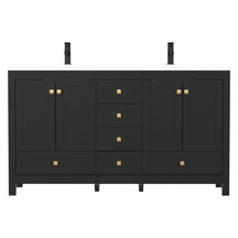 Modern 60" Freestanding Double Vanity Cabinets with Classic Design