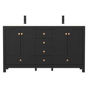 Modern 60" Freestanding Double Vanity Cabinets with Classic Design