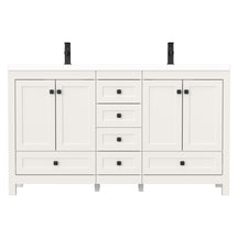 Modern 60" Freestanding Double Vanity Cabinets with Classic Design
