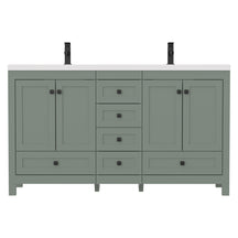 Modern 60" Freestanding Double Vanity Cabinets with Classic Design