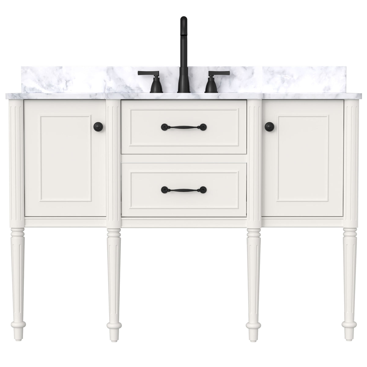 Modish 48" Wall Mounted Single Vanity Cabinets with Adjustable legs