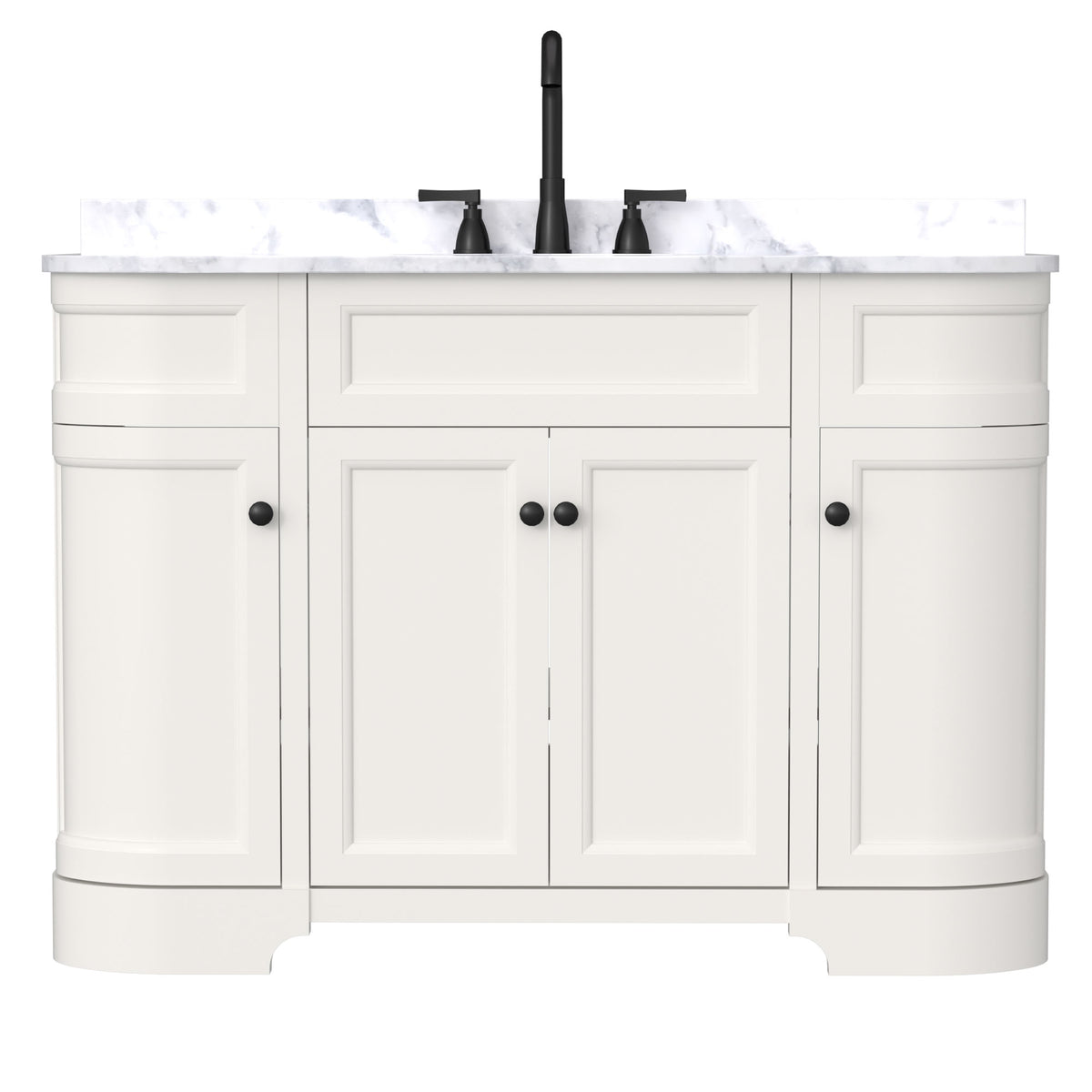 Opuluxe 48" Freestanding Single Vanity Cabinets with Curved Design