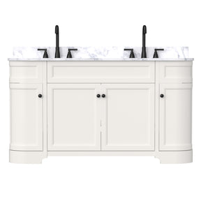 Opuluxe 60" Freestanding Double Vanity Cabinets with Curved Design