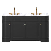 Opuluxe 60" Freestanding Double Vanity Cabinets with Curved Design