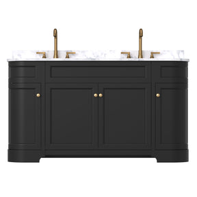 Opuluxe 60" Freestanding Double Vanity Cabinets with Curved Design