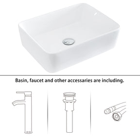 Classic 24" White Freestanding Bathroom Vanity Combo with Single Sink & Mirror