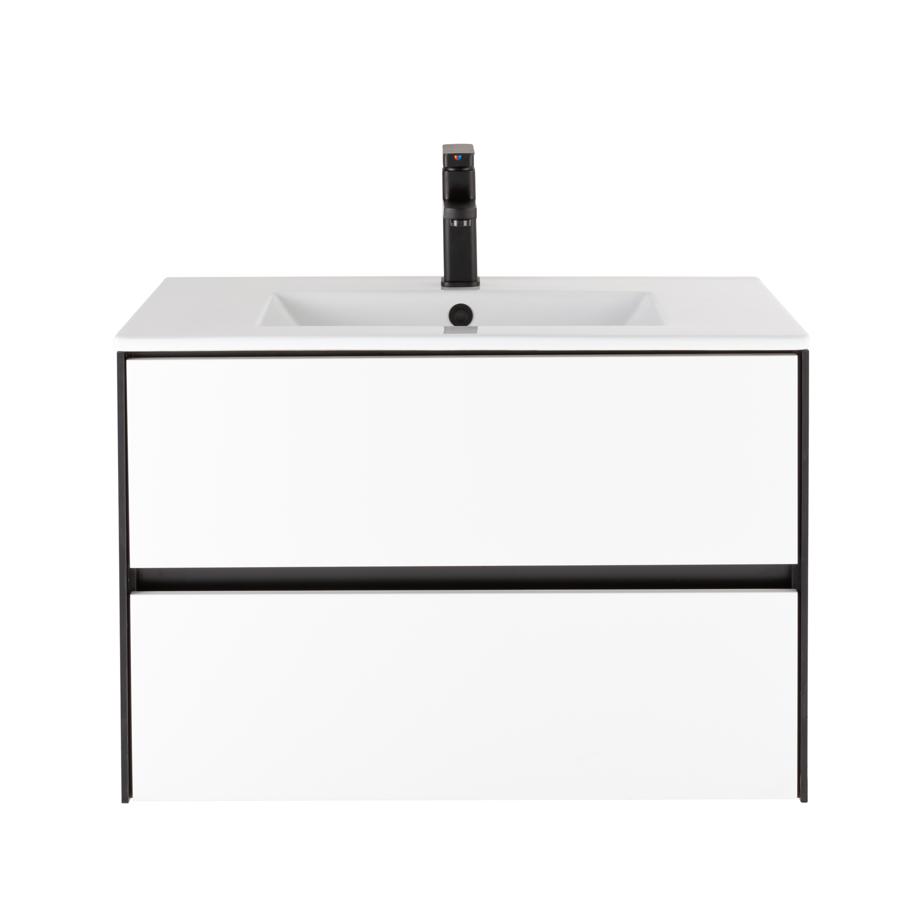Minimalist 30" Panda Color Wall Mounted Bathroom Vanity Combo with Sin