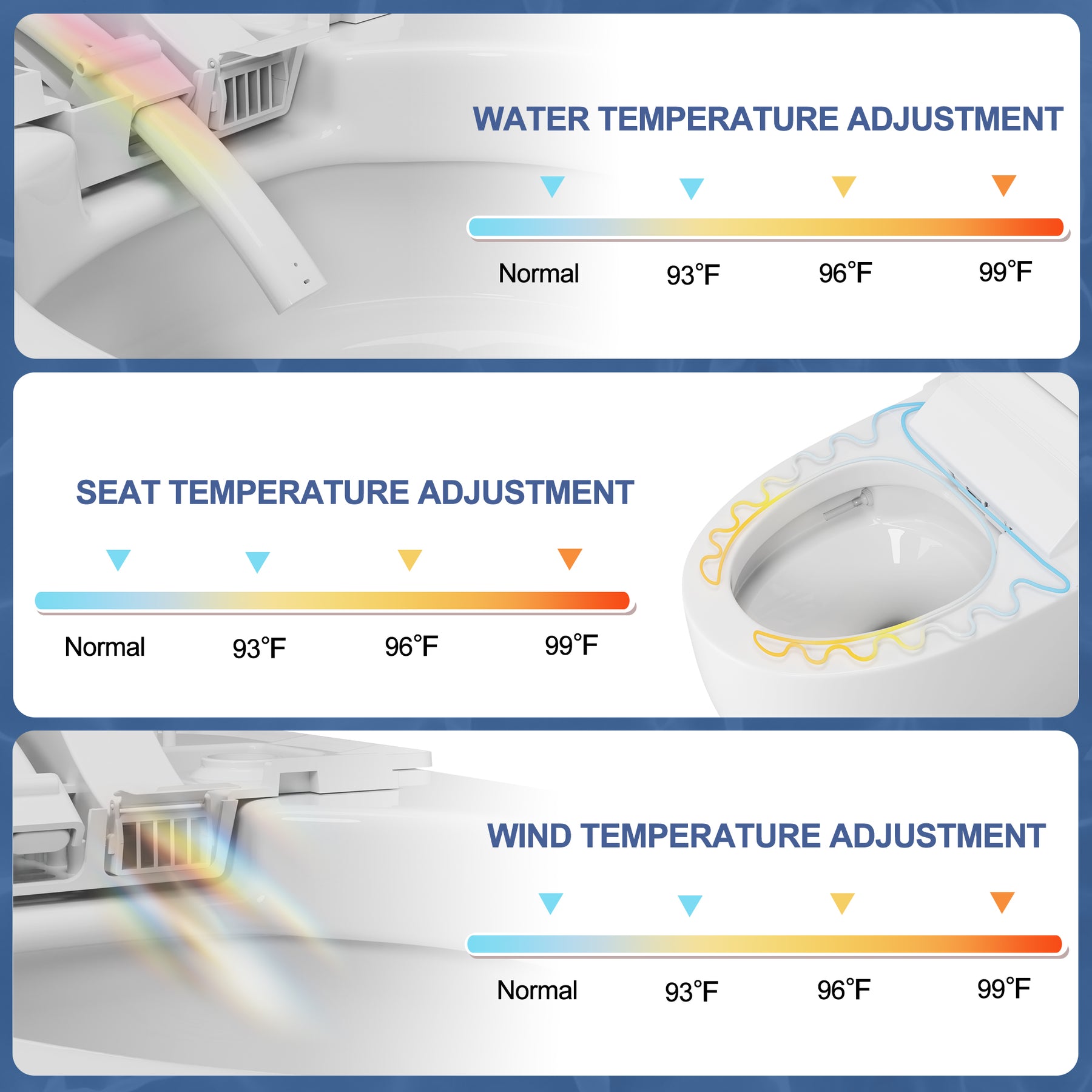 Smart Bidet Toilets Auto Flip, Auto Flush Heated Seat Warm Wash Dry Remote Control（006）