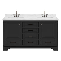 Tessera  60'' Freestanding Double Vanity Cabinets with Curved Base
