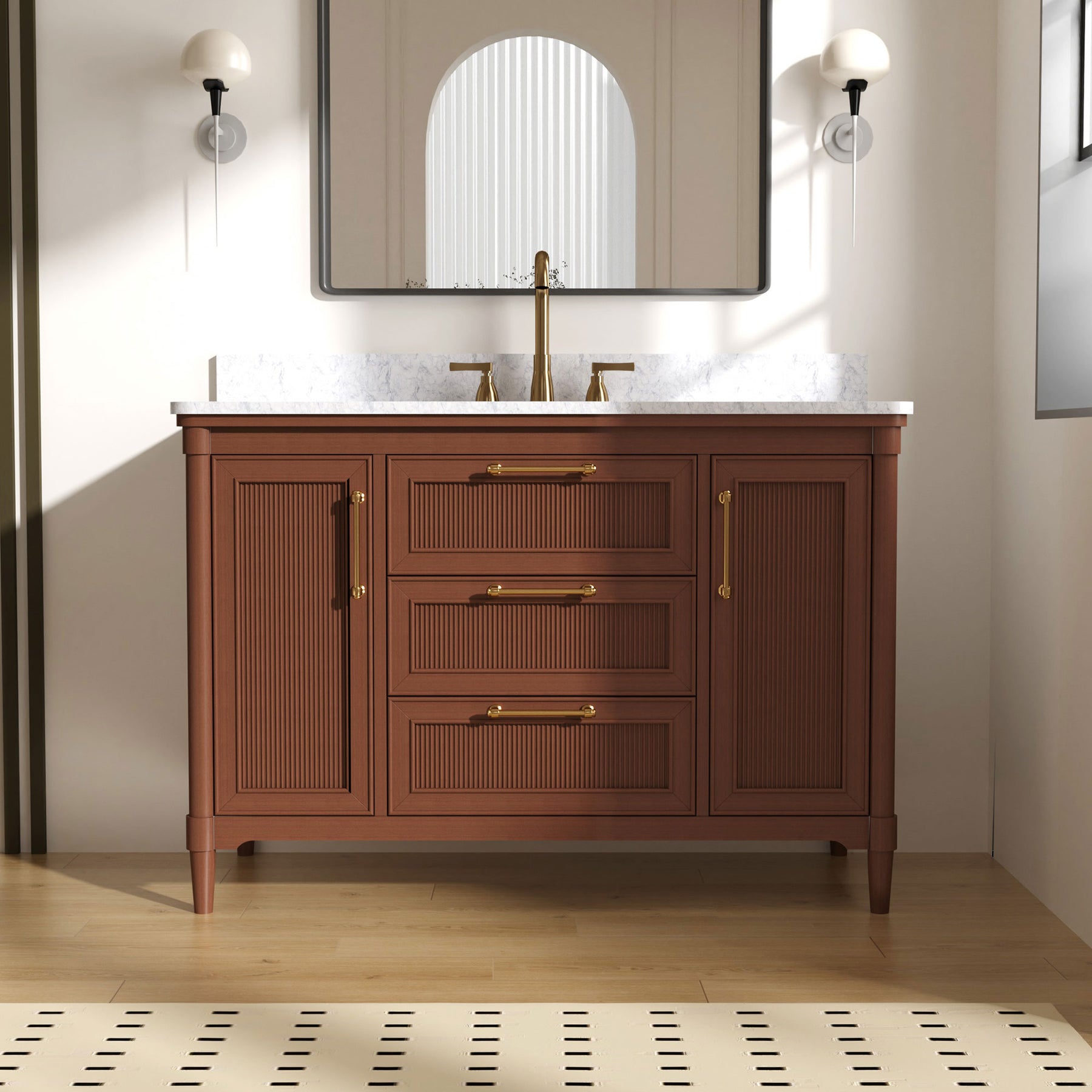 Vantara 48" Freestanding Single Vanity Cabinets with Fluted Texture