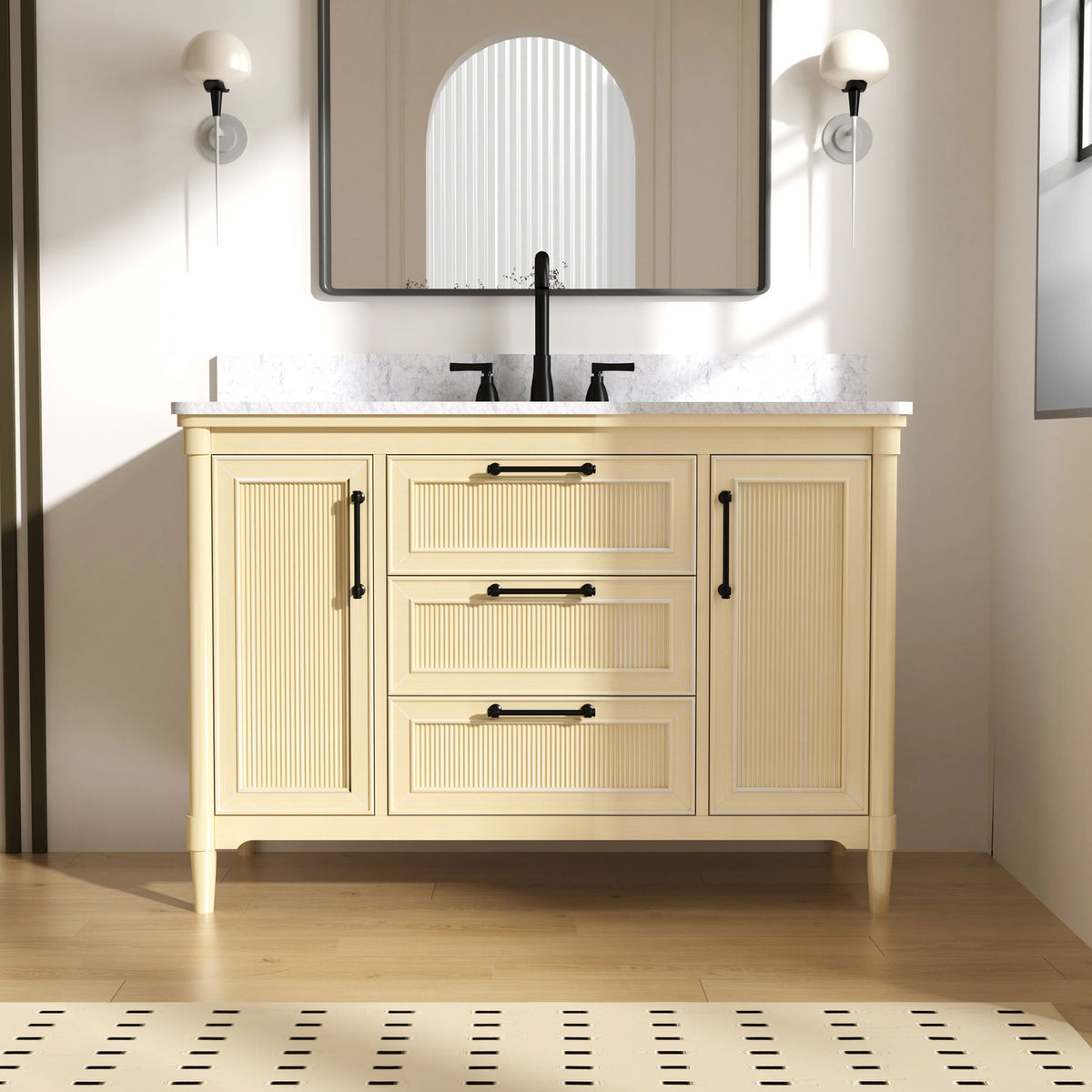 Vantara 48" Freestanding Single Vanity Cabinets with Fluted Texture