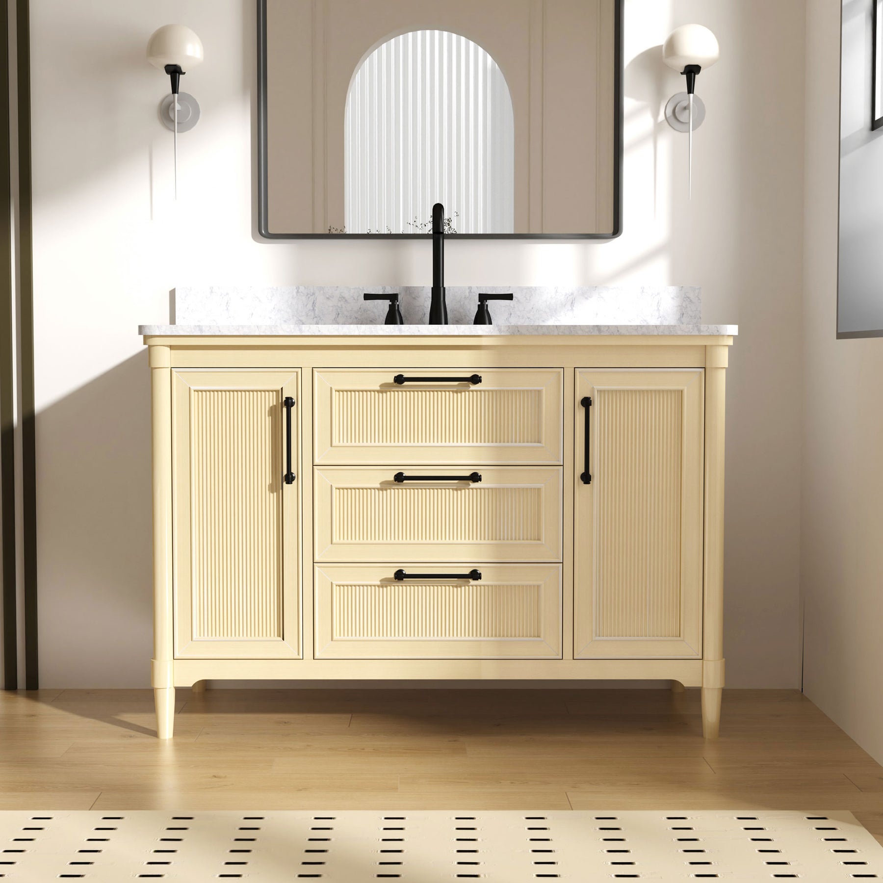 Vantara 48" Freestanding Single Vanity Cabinets with Fluted Texture