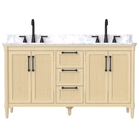 Vantara 60" Freestanding Double Vanity Cabinets with Fluted Texture