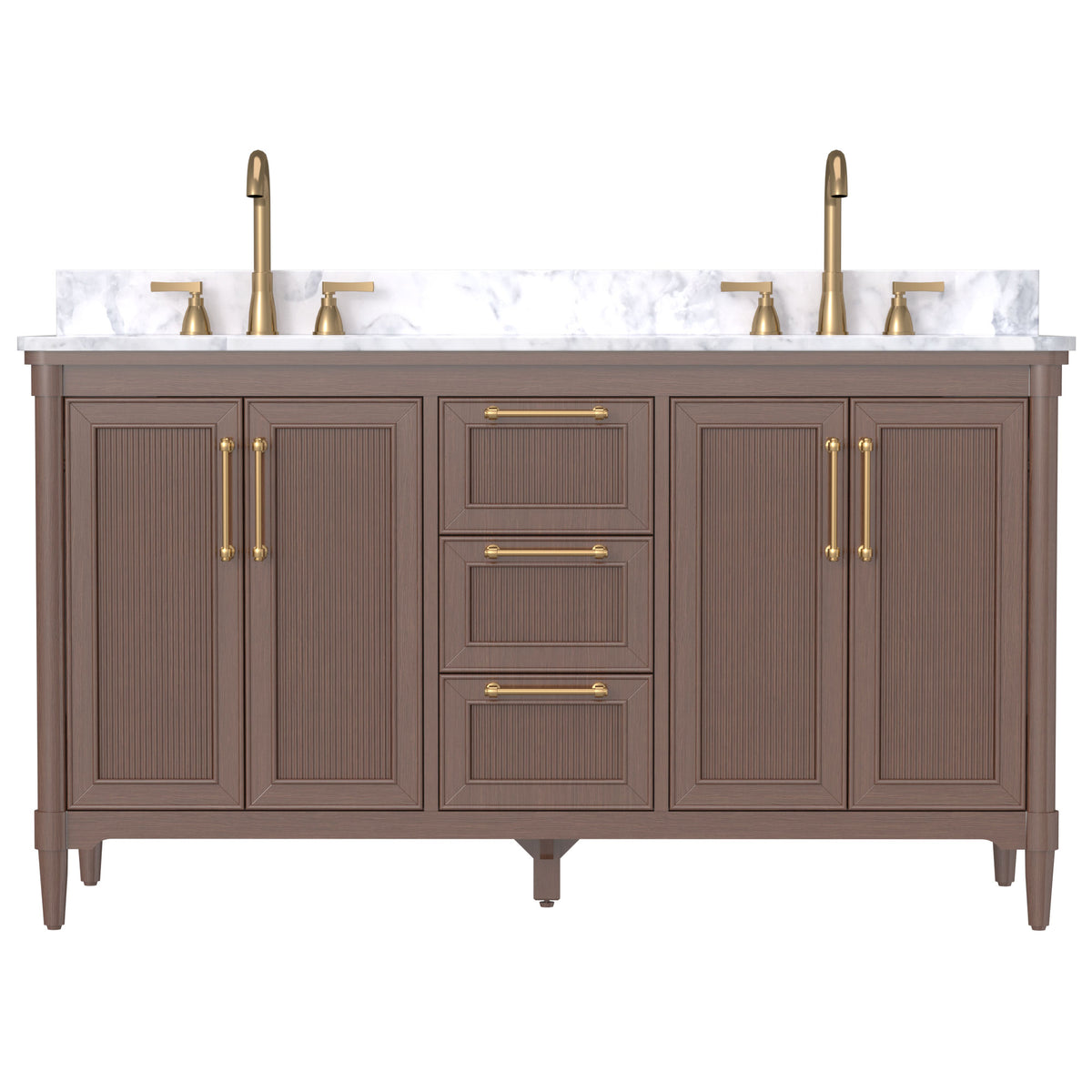 Vantara 60" Freestanding Double Vanity Cabinets with Fluted Texture