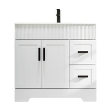 Waterfall  36" Freestanding Single Vanity Cabinets with Decoration Lines
