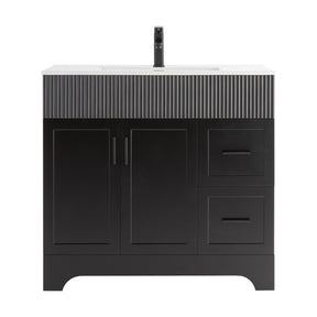 Waterfall  36" Freestanding Single Vanity Cabinets with Decoration Lines