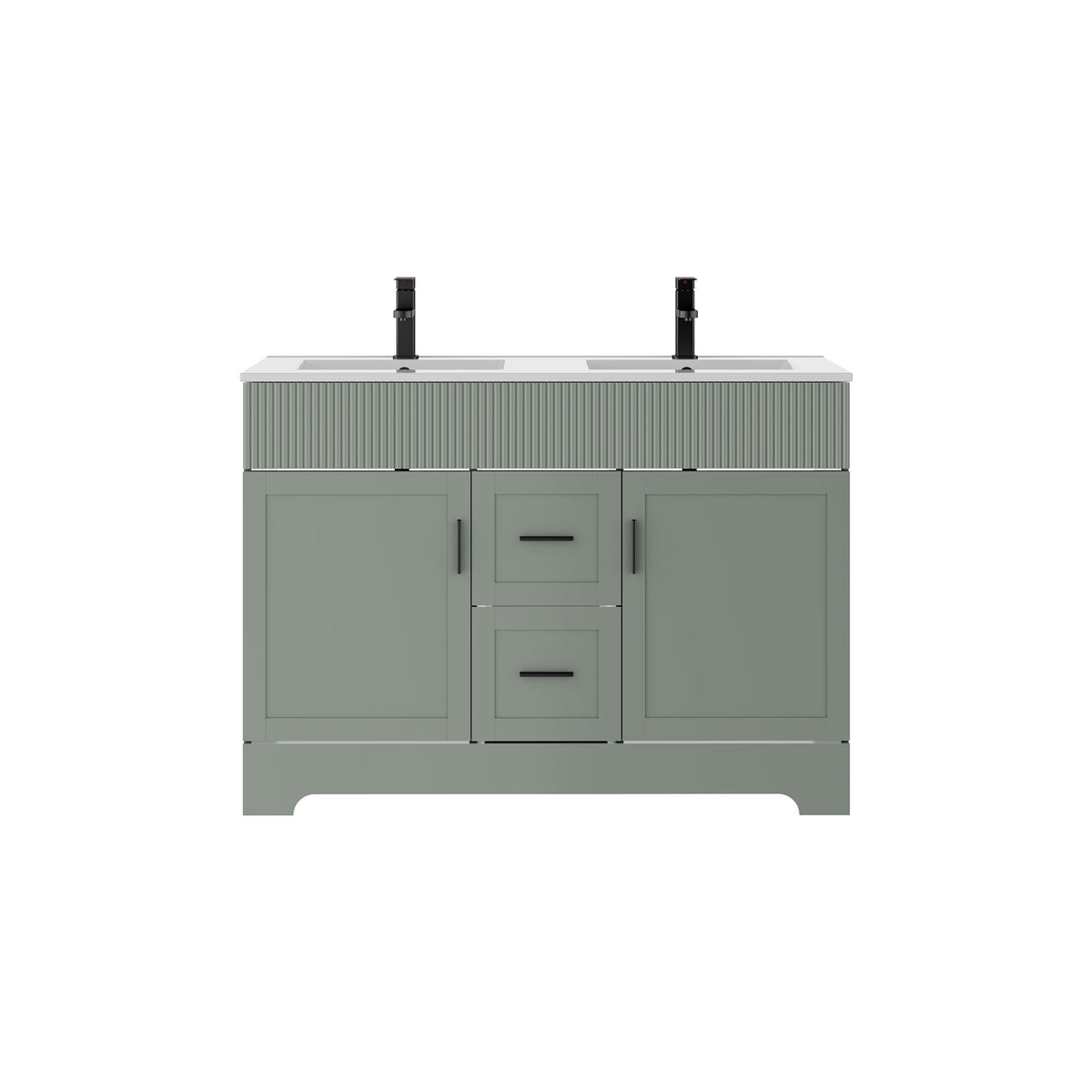 Waterfall  48" Freestanding Double Vanity Cabinets with Decoration Lines