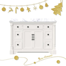 Acro 48’’ Freestanding Single Vanity Cabinets with Arch Feet Lvory White 浴室柜