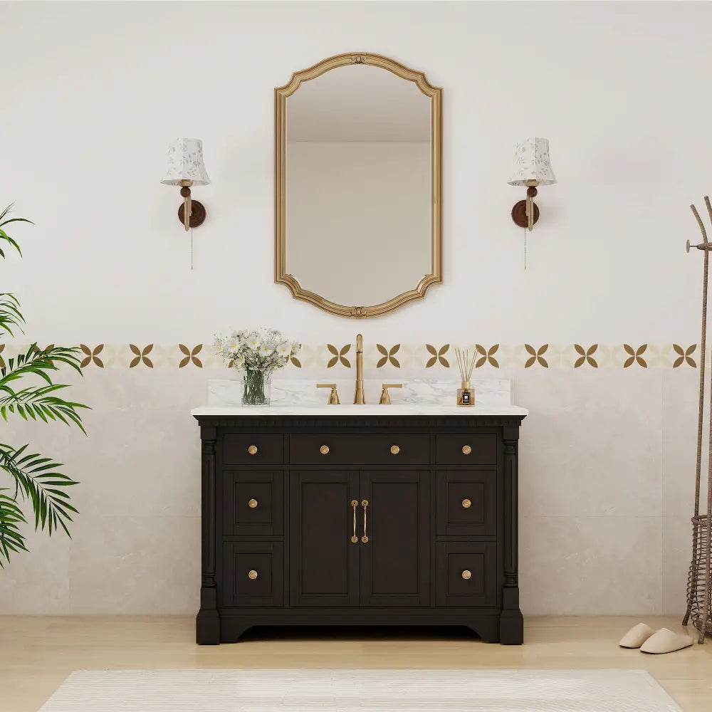 Acro 48’’ Freestanding Single Vanity Cabinets with Arch Feet 浴室柜