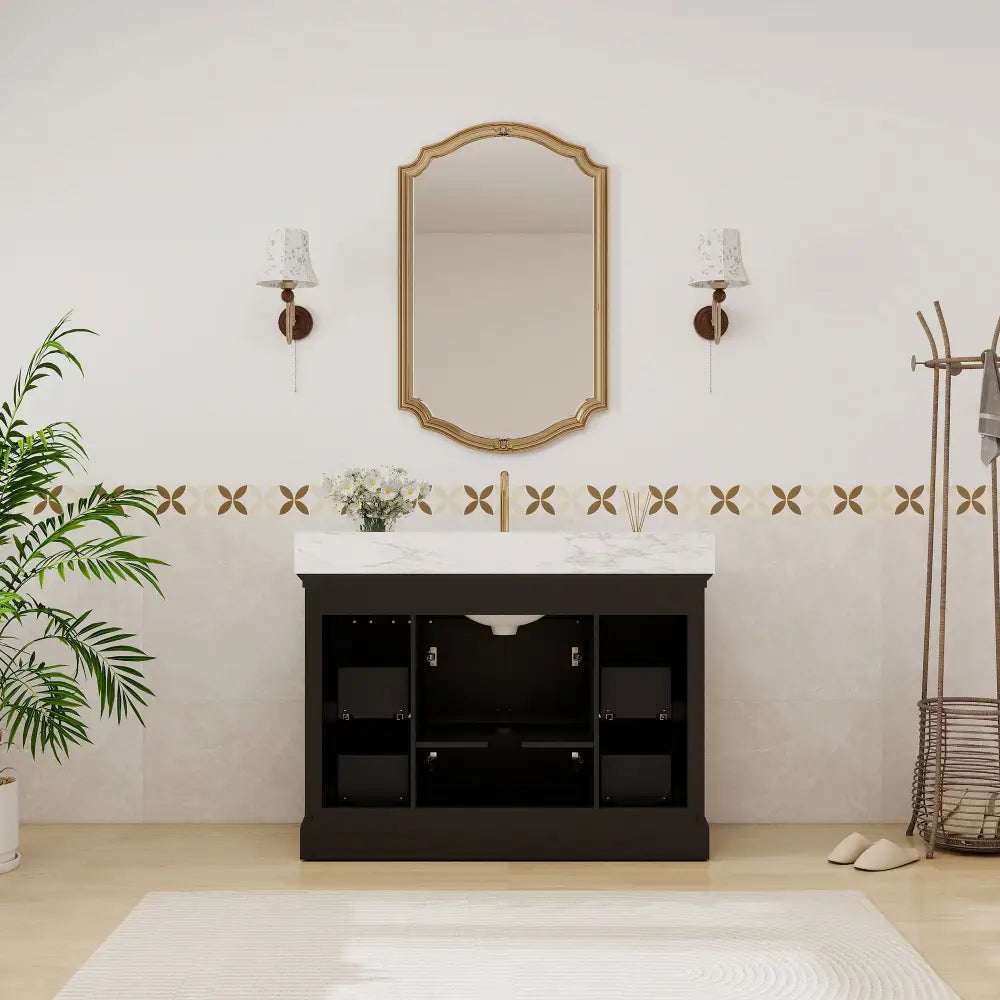 Acro 48’’ Freestanding Single Vanity Cabinets with Arch Feet 浴室柜