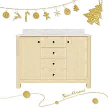 Canyon 48’’ Freestanding Single Vanity Cabinets with Curved Design Light Oak 浴室柜