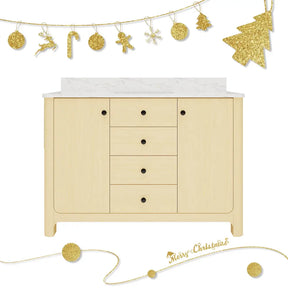 Canyon 48’’ Freestanding Single Vanity Cabinets with Curved Design Light Oak 浴室柜