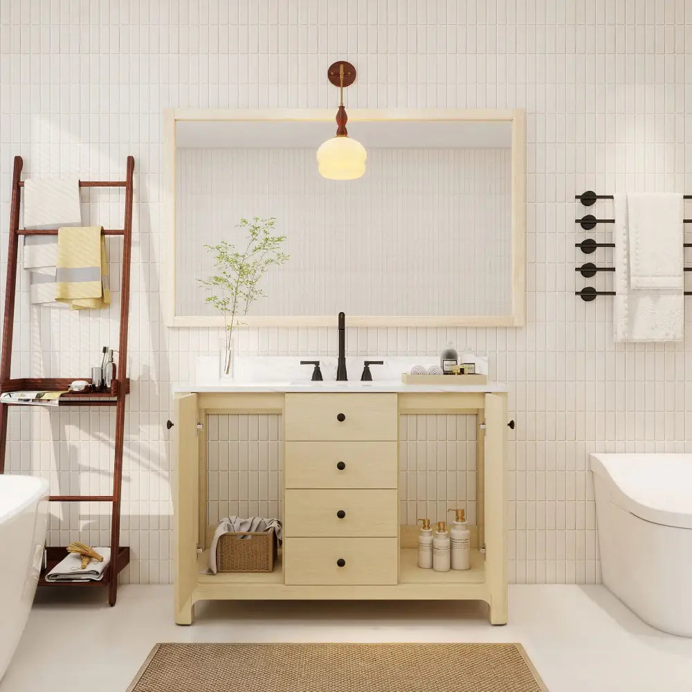 Canyon 48’’ Freestanding Single Vanity Cabinets with Curved Design 浴室柜