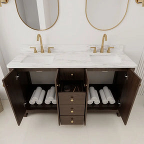 Canyon 60’’ Freestanding Double Vanity Cabinets with Curved Design 浴室柜