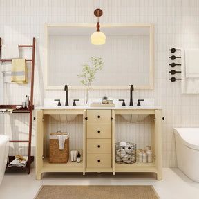 Canyon 60’’ Freestanding Double Vanity Cabinets with Curved Design 浴室柜