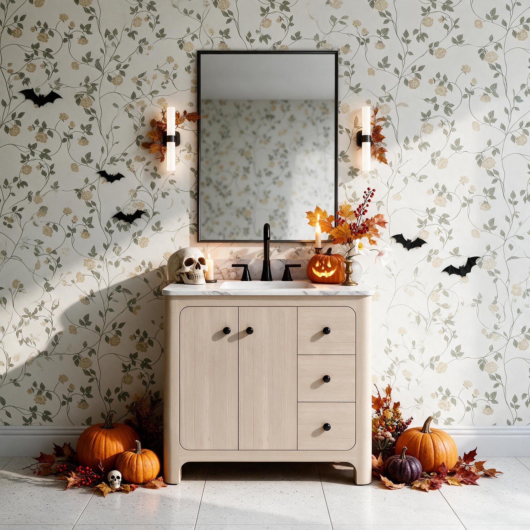 Canyon 36" Freestanding Single Sink Bathroom Vanity with Curved Design