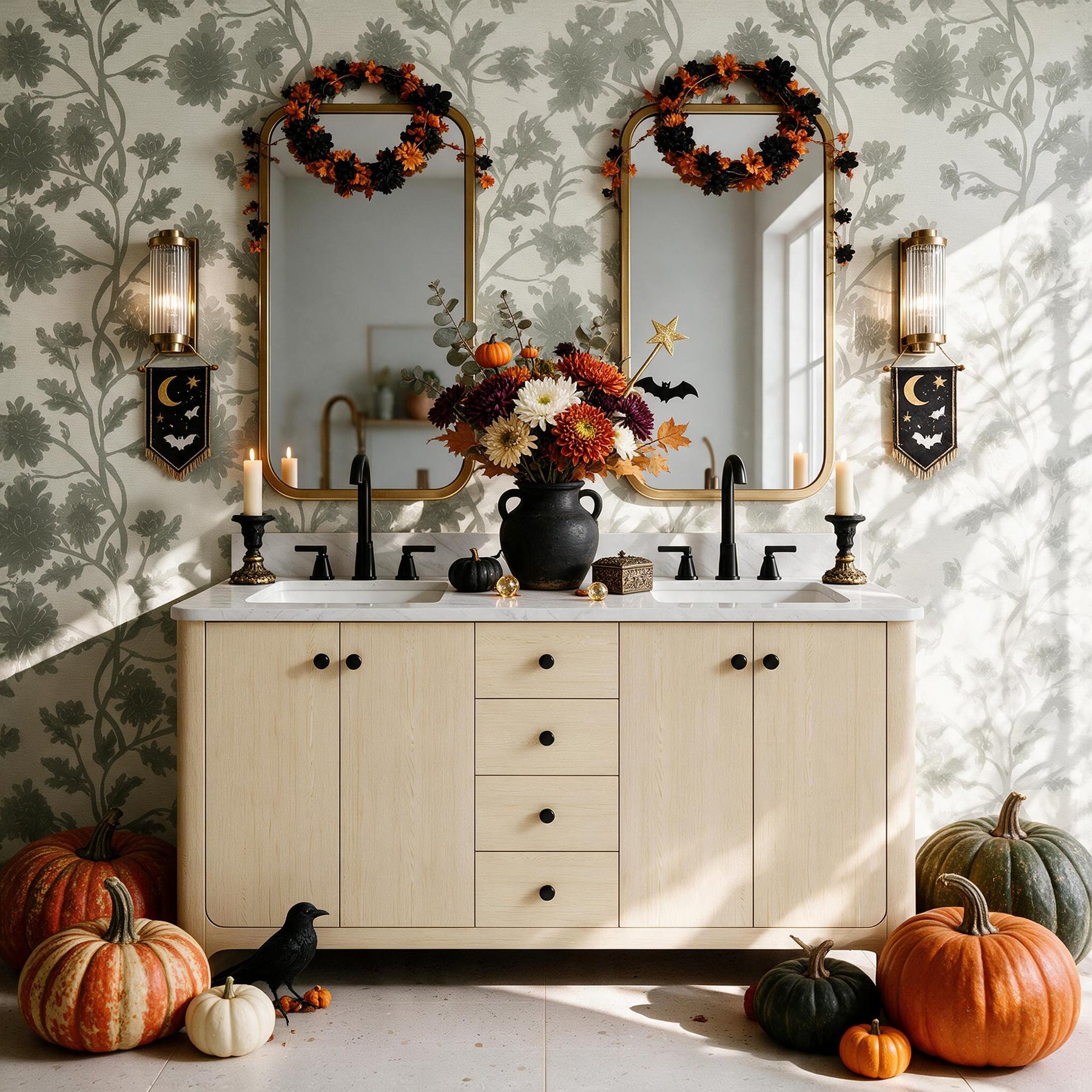 Canyon 60" Freestanding Double Sink Bathroom Vanity with Curved Design