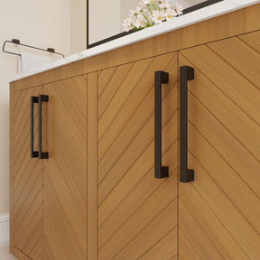 Zoom 48" Freestanding Double Vanity Cabinets with Chevron Pattern