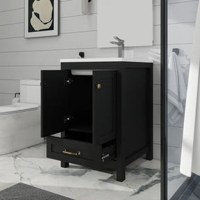 Modern 24’’ RTA Freestanding Vanity Cabinet Base with Larger Storage Room (Countertop & Sink Not Included) 浴室柜