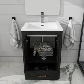 Modern 24’’ RTA Freestanding Vanity Cabinet Base with Larger Storage Room (Countertop & Sink Not Included) 浴室柜