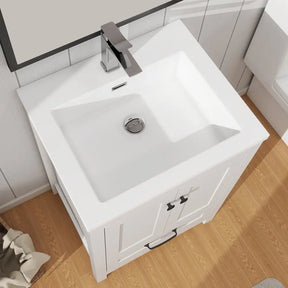Modern 24’’ RTA Freestanding Vanity Cabinet Base with Larger Storage Room (Countertop & Sink Not Included) 浴室柜