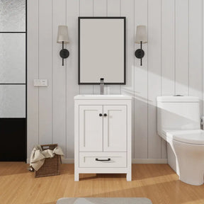 Modern 24’’ RTA Freestanding Vanity Cabinet Base with Larger Storage Room (Countertop & Sink Not Included) 浴室柜