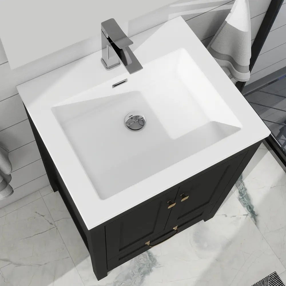 Modern 24’’ RTA Freestanding Vanity Cabinet Base with Larger Storage Room (Countertop & Sink Not Included) 浴室柜